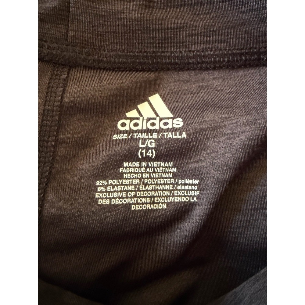 Adidas Track Pants Boys Size L Black White Stripes Pull On Comfort Stretch - Picture 5 of 6